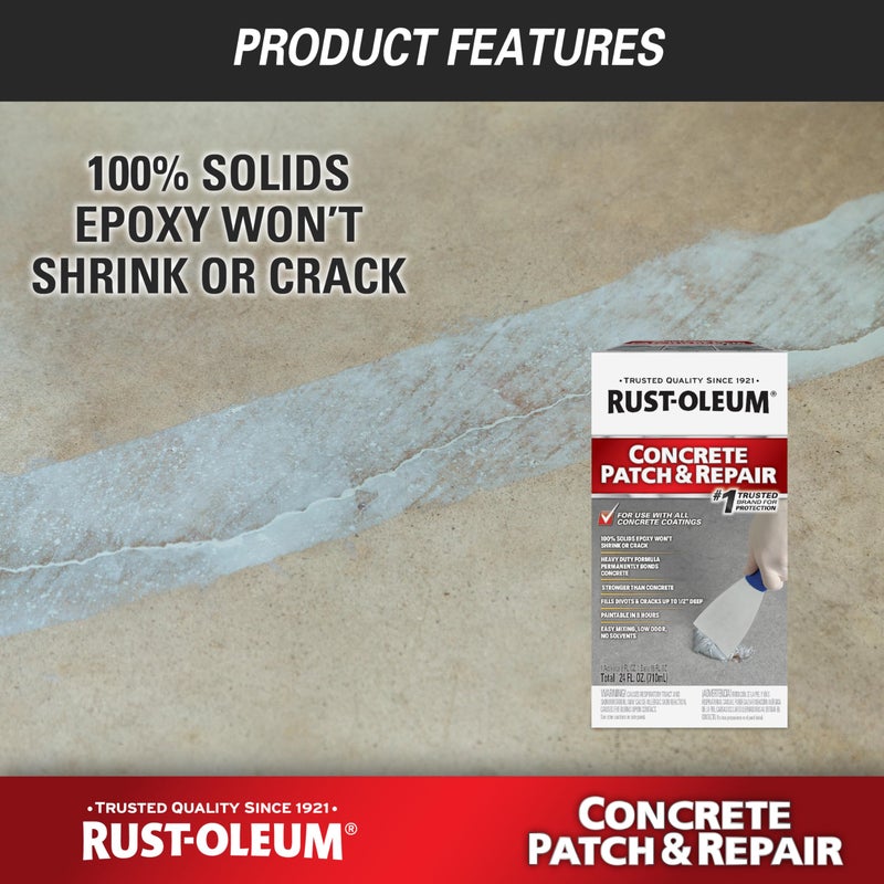 Rust-Oleum 301012 Concrete Patch & Repair, 24 oz, Gray - Image 3
