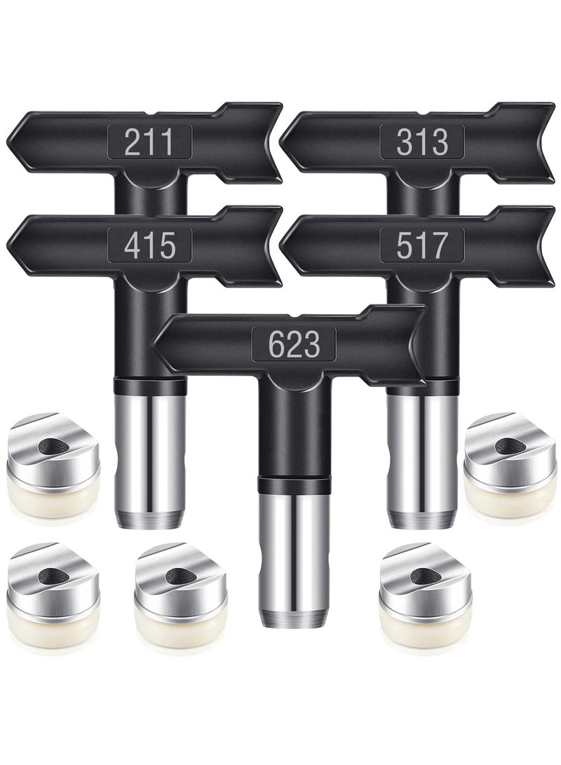 SYOSI 5 Pcs Spray Tips Airless Paint Sprayer Reversible Tip Nozzles, for Spraying Machine Accessories, for Homes Buildings Garden Decks Fences  - Image 1