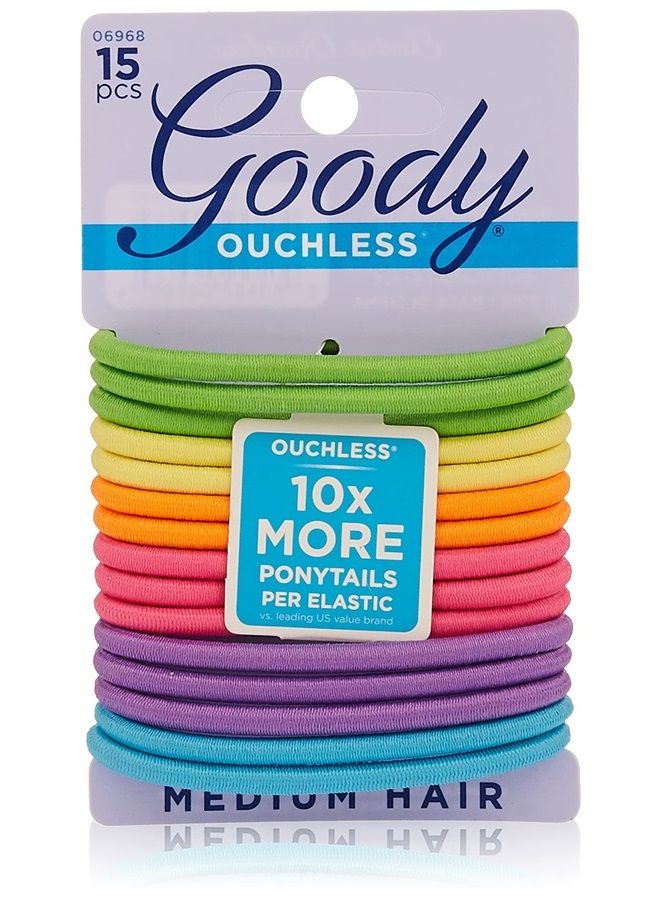 Goody WoMens Ouchless Elastics, Neon, 15 Count - Image 1