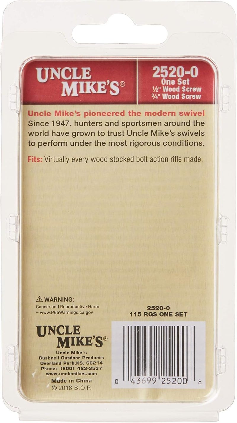 Uncle Mike's 115 RGS Sling Swivel Wood Screw Set, One each 1/2-Inch and 3/4-Inch Screws, Black, Model:25200 - Image 3