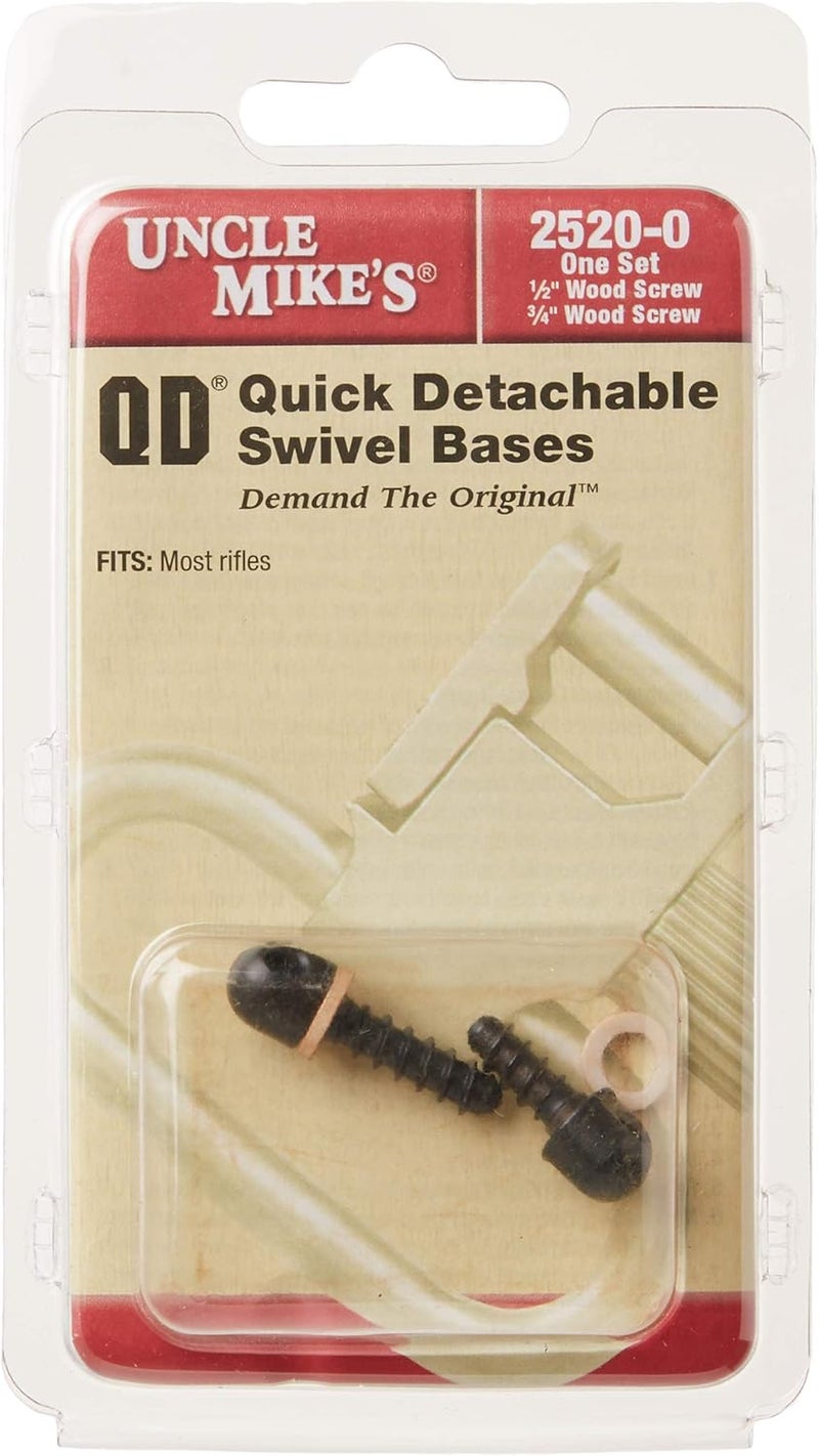 Uncle Mike's 115 RGS Sling Swivel Wood Screw Set, One each 1/2-Inch and 3/4-Inch Screws, Black, Model:25200 - Image 2