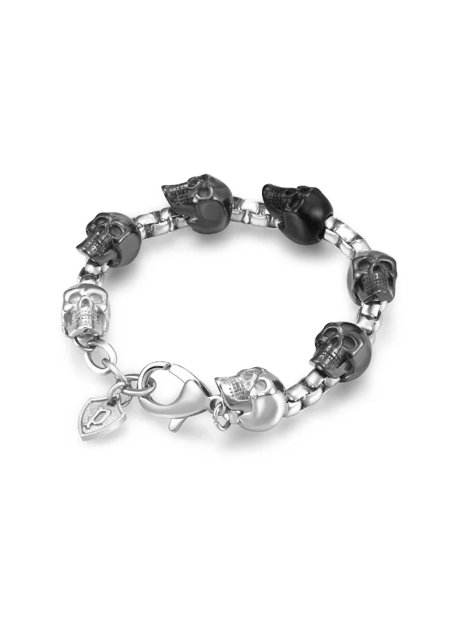 Vertex Silver and Light Grey Bracelet for Men L Size