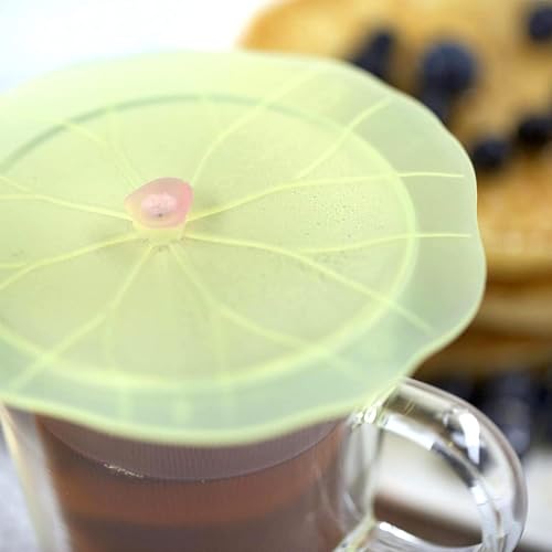 Charles Viancin - Set of 2 Lilypad 4” Silicone Drink Covers - Airtight Seal on Any Smooth-Rimmed Glass, Keep Drinks Cool or Hot, Protect from Winged Pests - BPA-Free - Oven, Freezer, Dishwasher Safe - Image 3