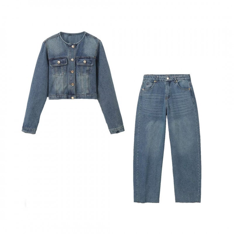 Saw Independent Station Explosions Style Denim Jacket Coat Low Waist Pants - Image 2