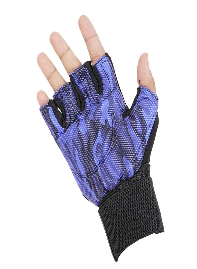 UROCK Fitness Exercise Workout Cycling Riding Weightlifting Gloves for Men & Women with Wrist Support Leather Padded Palm Support (Universal Size) (Blue) - Image 5