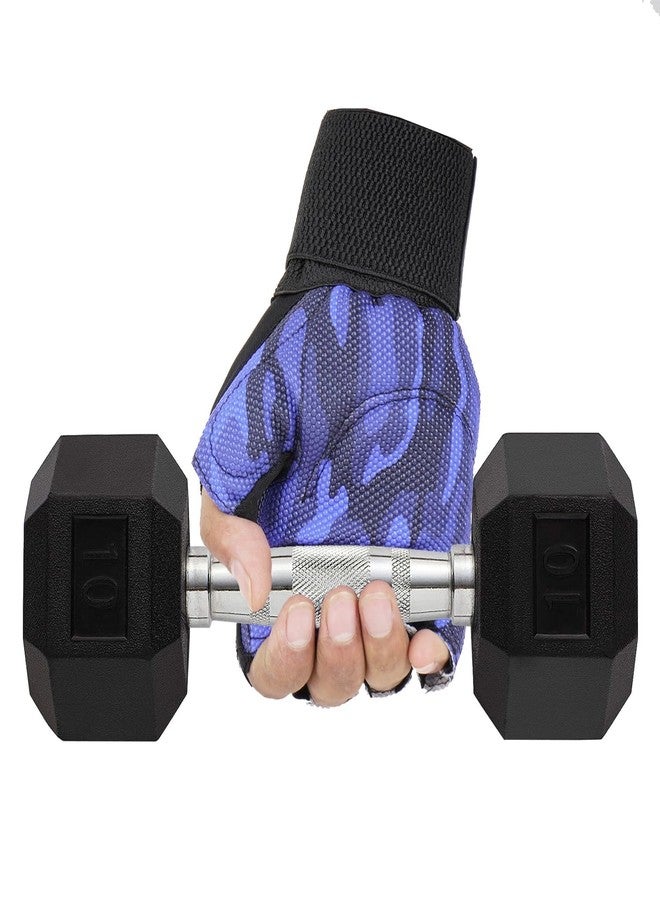 UROCK Fitness Exercise Workout Cycling Riding Weightlifting Gloves for Men & Women with Wrist Support Leather Padded Palm Support (Universal Size) (Blue) - Image 2