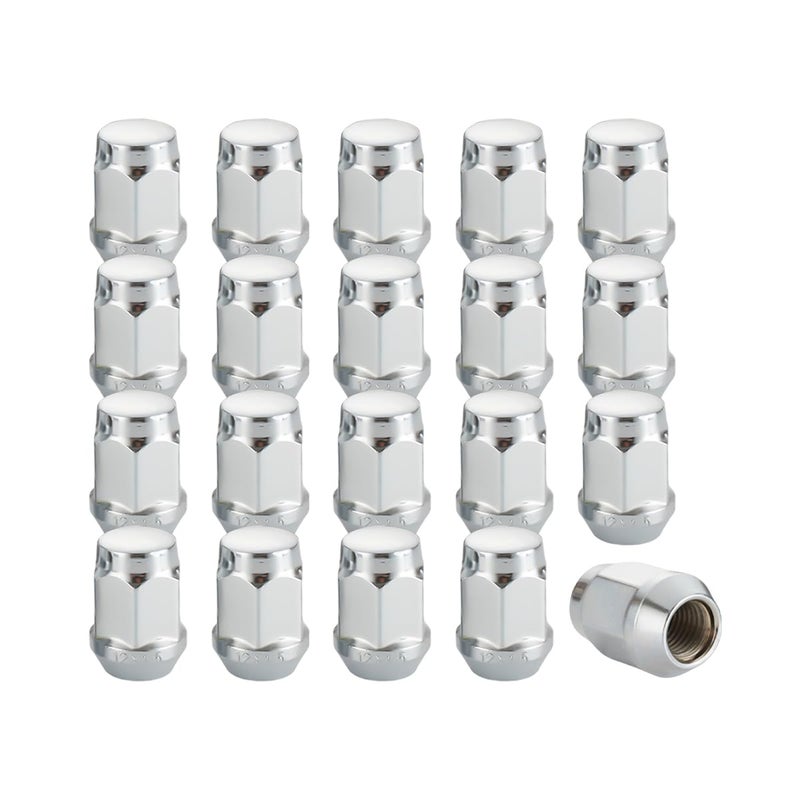 HZEL M12x15 Car Bulge Acorn Lug Nuts 20PCS Carbon Steel Closed End Automotive Lug Nut Vehicle Wheel Nut Replacement Accessories Compatible with Lacrosse Equinox Impala Silver - Image 2