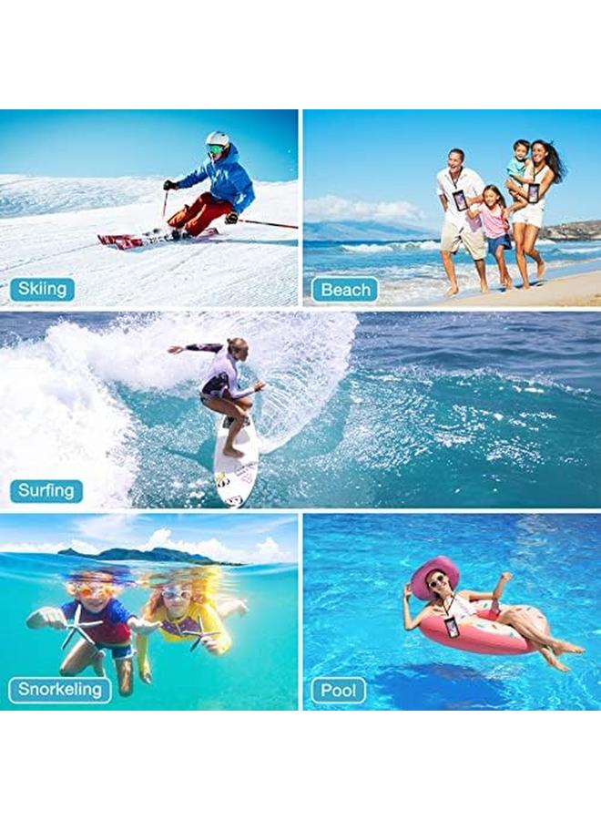 Procases 2 Pack Waterproof Phone Pouch Case Holder 7" Universal Underwater Cellphone Dry Bag For Iphone 15 14 13 Pro Max 12 11 Pro Max Xs Xr X 8 7 Galaxy S23 S22 S21 Pixel Beach Cruise Black - Image 5