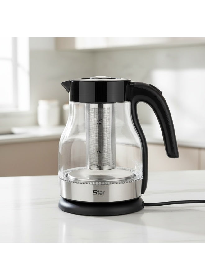 Star Electric Glass Kettle 1.7L 1850-2200W - Image 2
