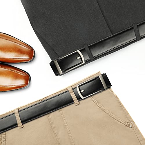 Lavemi Men's Real Leather Ratchet Dress Casual Belt, Cut to Exact Fit,Elegant Gift Box(36-222447 Black 52") - Image 3