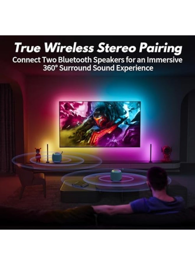 Mini Portable Bluetooth Speaker with 24-Hour Battery Life, LED Lights, TWS Stereo, TF Card Slot, Compact Design for Music Anytime, Anywhere - Image 5