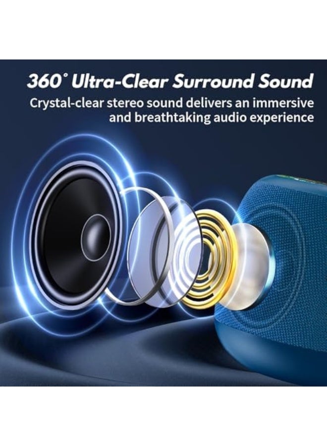 Mini Portable Bluetooth Speaker with 24-Hour Battery Life, LED Lights, TWS Stereo, TF Card Slot, Compact Design for Music Anytime, Anywhere - Image 2