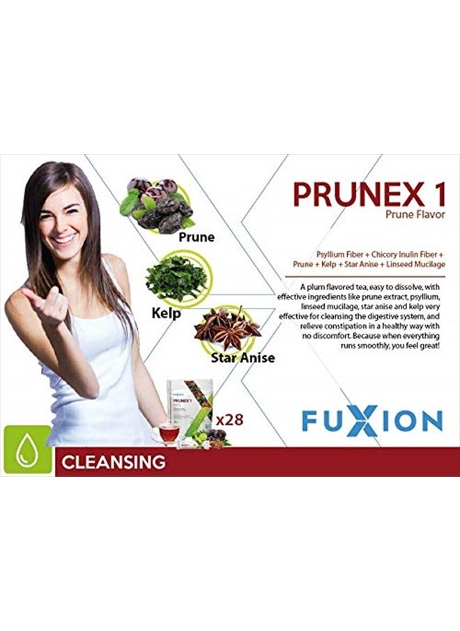 FuXion - Petseeker Fast Acting Colon Cleanse-FuXion Prunex 1,Reliable Overnight Relief from Constipation,Stay Comfortable at Bathroom,All Natural Ingredients,Herb&Fruit w,Fiber&Insulin(Prune&Plum,28 Sachets) - Image 1