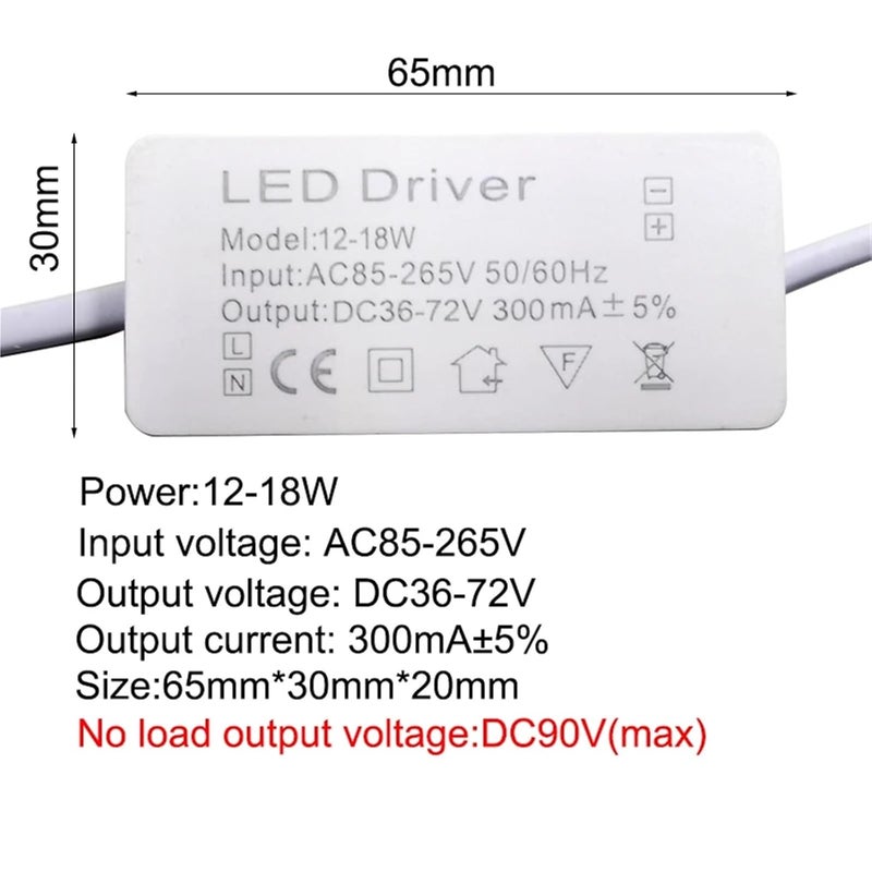 LED Driver Power Supply Module 12 18W 300mA Constant Current AC85 265V For 1 36W Lights - Image 3