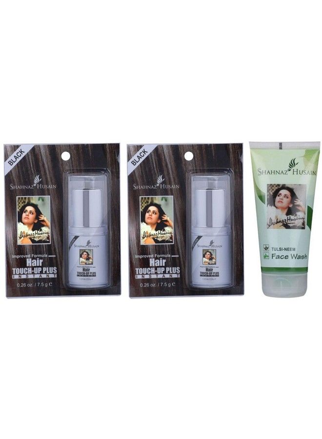 Shahnaz Husain Hair Touchup Plus Black 7.50Gm (Pack Of 2) And Tulsi Neem Face Wash 50Gm - Image 2