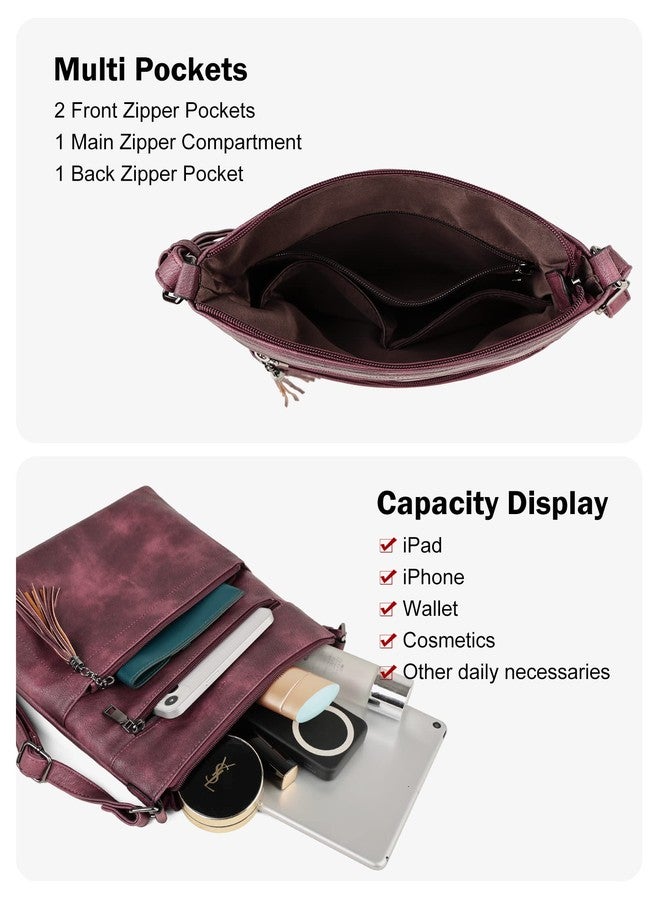 MASINTOR Crossbody Purses for Women, Multi Pocket Casual Crossbody Bag, Adjustable Strap Shoulder Bag with Tassel - Image 3