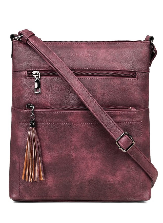 MASINTOR Crossbody Purses for Women, Multi Pocket Casual Crossbody Bag, Adjustable Strap Shoulder Bag with Tassel - Image 1