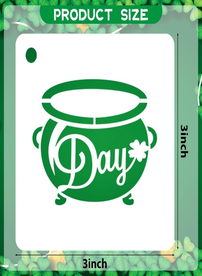 AUGSHY St Patrick's Day Stencils, 56 Pack Clover Theme Templates Stencils for Painting on Wood Ornaments Wood Slice DIY Crafts Fabrics Window St Patrick's Day Party Home Decor (3 Inch) - Image 2