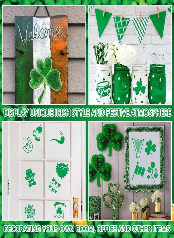AUGSHY St Patrick's Day Stencils, 56 Pack Clover Theme Templates Stencils for Painting on Wood Ornaments Wood Slice DIY Crafts Fabrics Window St Patrick's Day Party Home Decor (3 Inch) - Image 5
