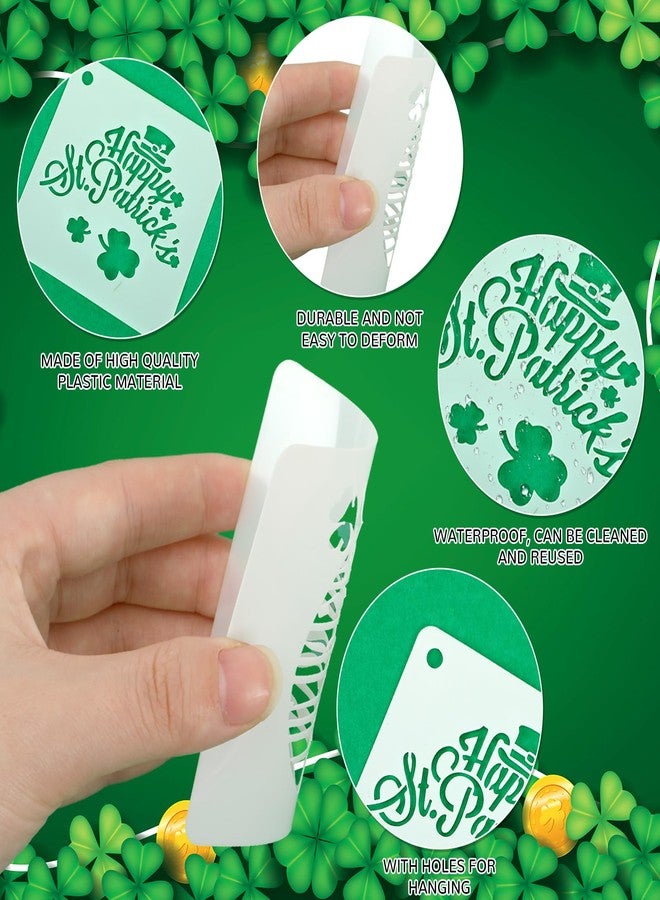 AUGSHY St Patrick's Day Stencils, 56 Pack Clover Theme Templates Stencils for Painting on Wood Ornaments Wood Slice DIY Crafts Fabrics Window St Patrick's Day Party Home Decor (3 Inch) - Image 3