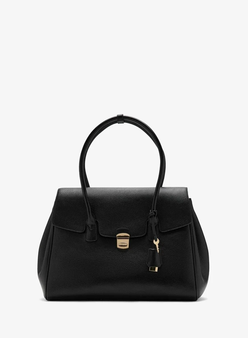 MANGO Medium city handbag with flap