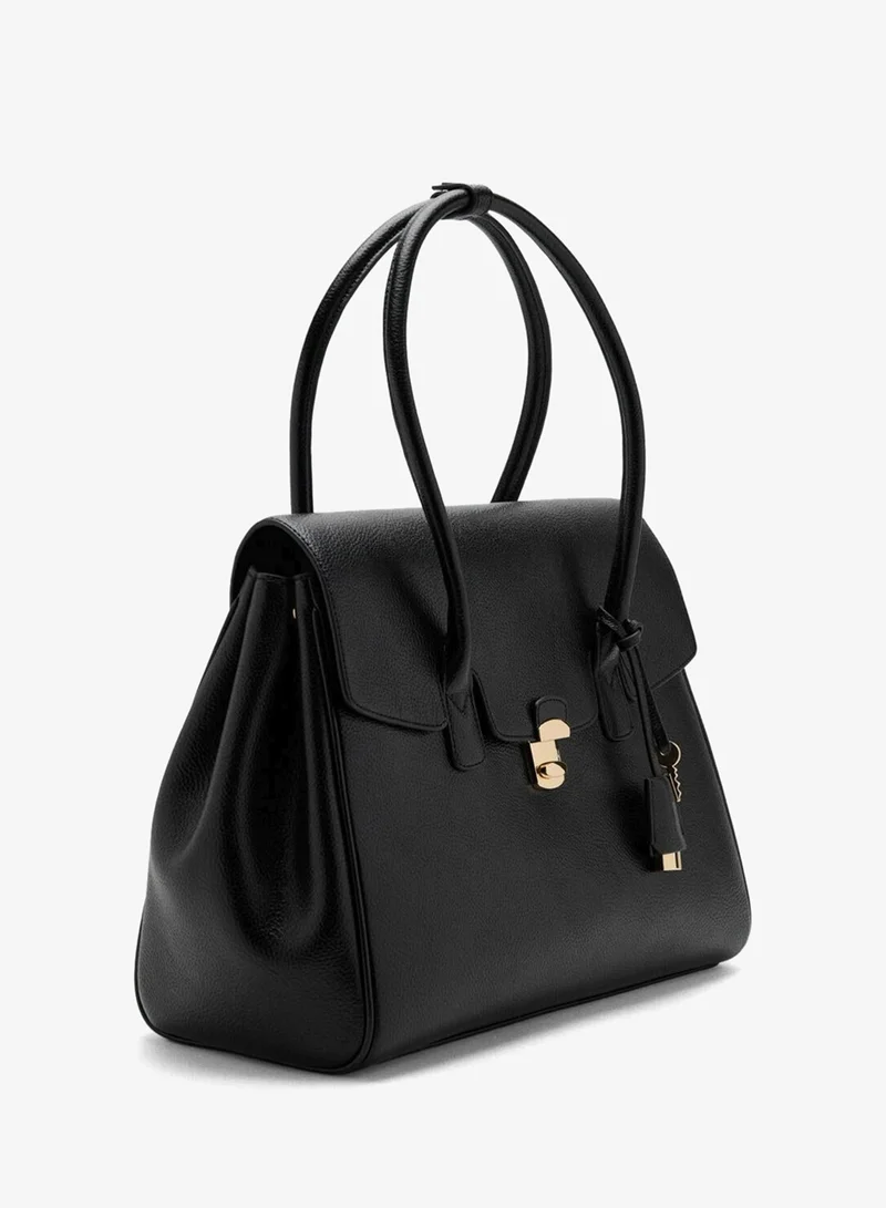MANGO Medium city handbag with flap