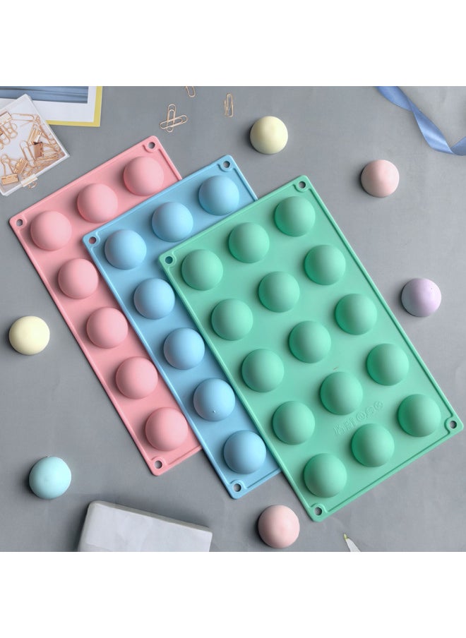 Generic - 24 Even Small Semicircle 437 Chocolate Cake Silicone Mold Jelly Egg Tart Bread Mold Baking Tools-Color:Random Color (color Can Be Noted) - Image 1