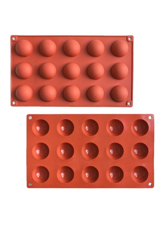 Generic - 24 Even Small Semicircle 437 Chocolate Cake Silicone Mold Jelly Egg Tart Bread Mold Baking Tools-Color:Random Color (color Can Be Noted) - Image 1