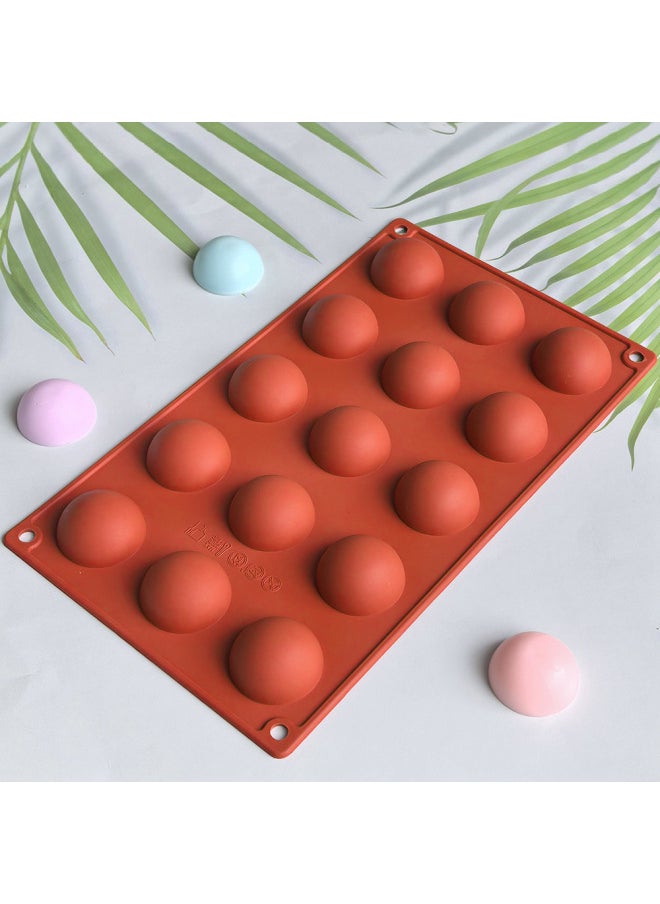 Generic - 24 Even Small Semicircle 437 Chocolate Cake Silicone Mold Jelly Egg Tart Bread Mold Baking Tools-Color:Random Color (color Can Be Noted) - Image 1