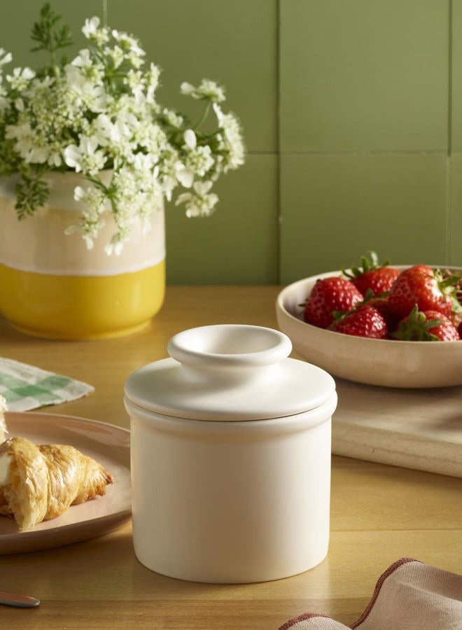 Butter Bell The Original Butter Bell crock by L Tremain, a Countertop French Ceramic Butter Dish Keeper for Spreadable Butter, Ivory Matte - Image 2