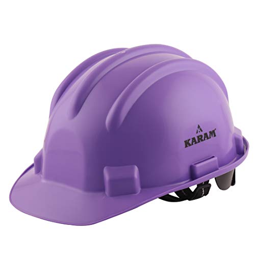 KARAM PN521 Safety Helmet for Men Construction Helmet | Ratchet Type Adjustment with Adjustable Chin Strap | Work Helmet with Side Slot for Attachment | is:2925:1984 Certified | Violet - Image 1
