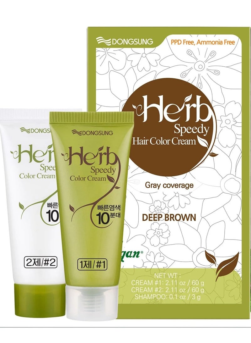 Herb Speedy Hair Color Cream, Ammonia-Free (Deep Brown) - Image 1