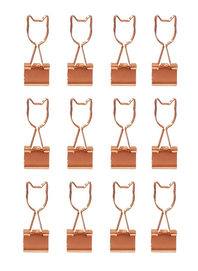 Supfoxer Cat Binder Clips 3/4-Inch Medium Rose Gold Paper Clips in Acrylic Crystal Box Apply to Invoice Bill Clip Decorative Paper Clips Notes Letter for Office Home School - Image 3