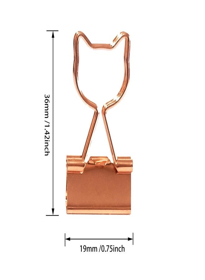 Supfoxer Cat Binder Clips 3/4-Inch Medium Rose Gold Paper Clips in Acrylic Crystal Box Apply to Invoice Bill Clip Decorative Paper Clips Notes Letter for Office Home School - Image 2