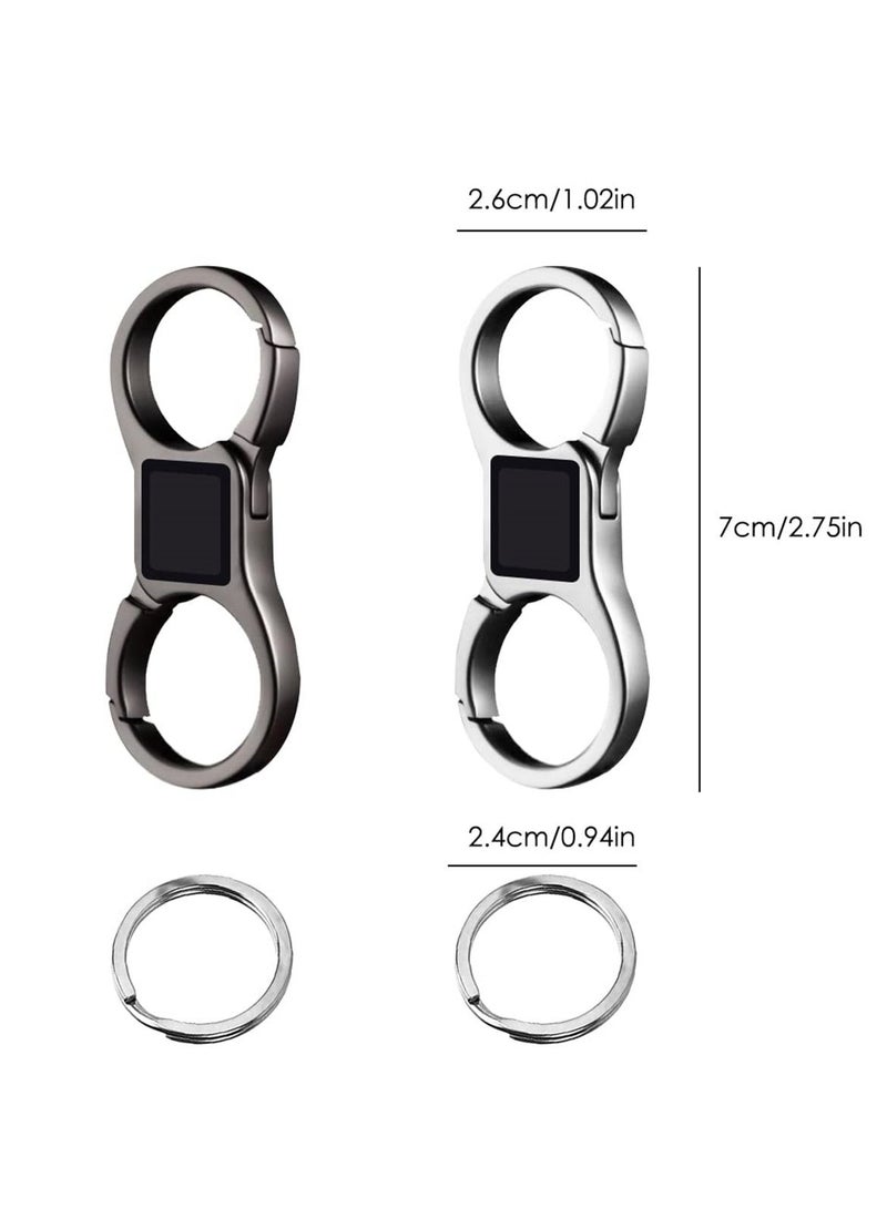 SYOSI Heavy Duty Stainless Steel Key Chain, Detachable Car KeyChains with 8 Extra Key Rings, Key Holders for Men and Women, 4 Pieces - Image 3