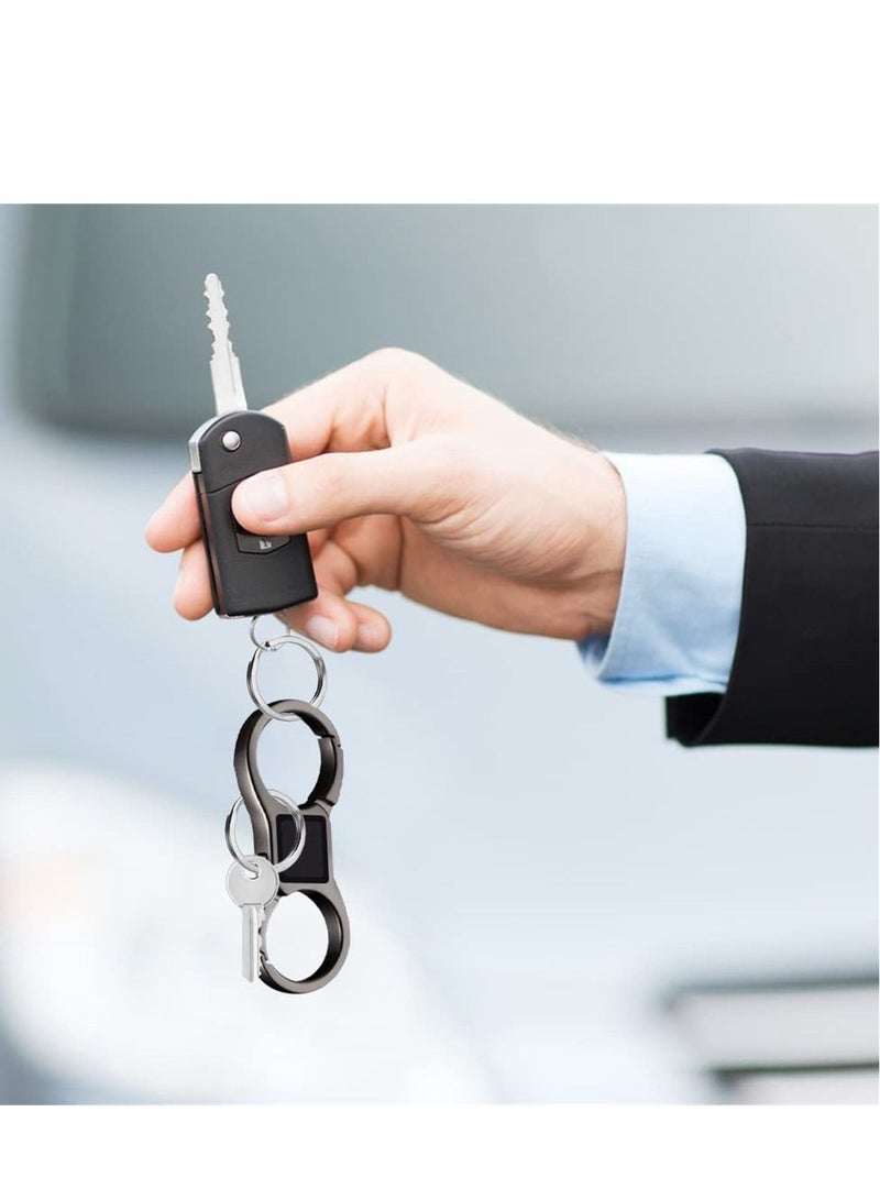 SYOSI Heavy Duty Stainless Steel Key Chain, Detachable Car KeyChains with 8 Extra Key Rings, Key Holders for Men and Women, 4 Pieces - Image 2