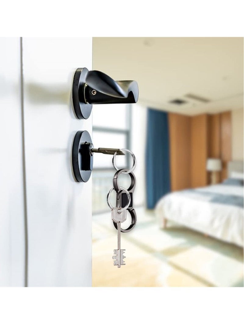 SYOSI Heavy Duty Stainless Steel Key Chain, Detachable Car KeyChains with 8 Extra Key Rings, Key Holders for Men and Women, 4 Pieces - Image 5