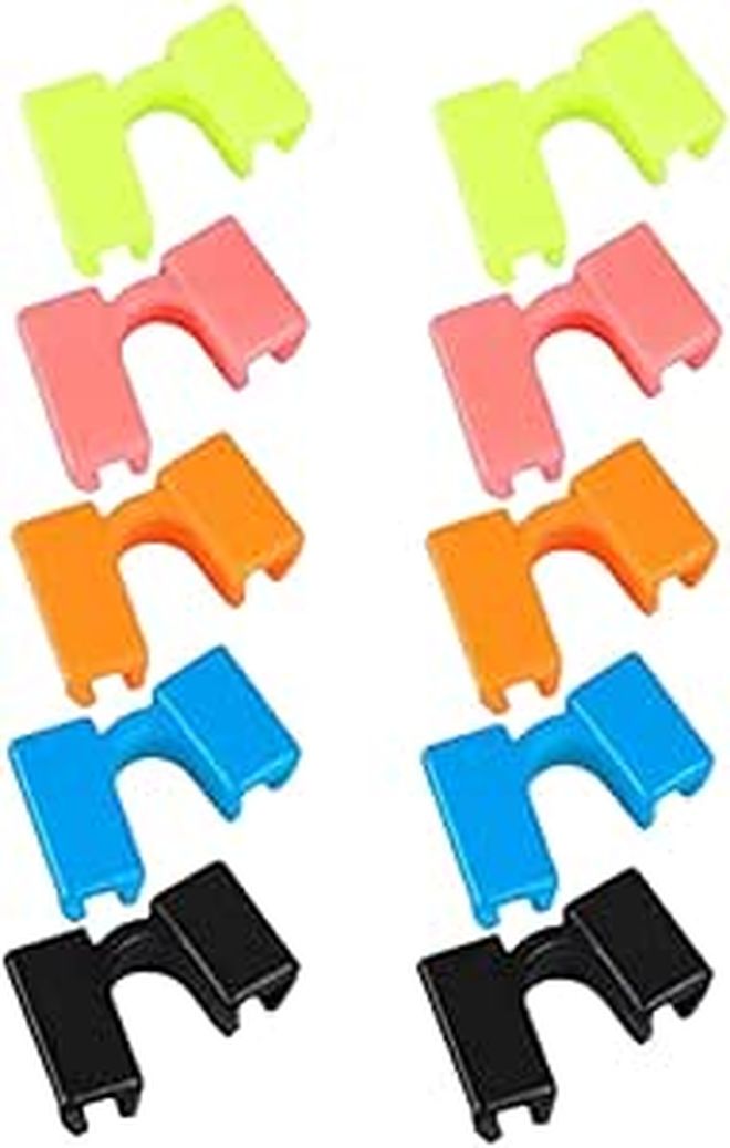 Amosfun 10 Piece Reusable Chopstick Helper Set for Adults Boys and Girls Plastic Chopstick Connector Easy To Use Learning Training Tool Red - Image 1