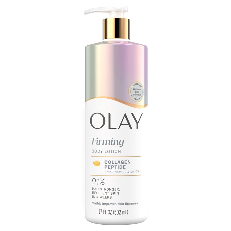 Olay Body Lotion for Women, Firming with Collagen Peptides Serum, Visibly Firmer Skin, 24hr Moisture & Hydration, Fast Absorbing Formula, Vitamin B3 Complex, For All Skin Types, 17 fl oz - Image 1