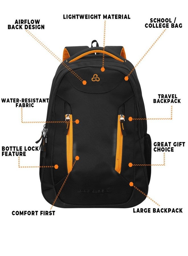COSMUS Sliden 38L Black Laptop Backpack With 2 Compartments - Image 3