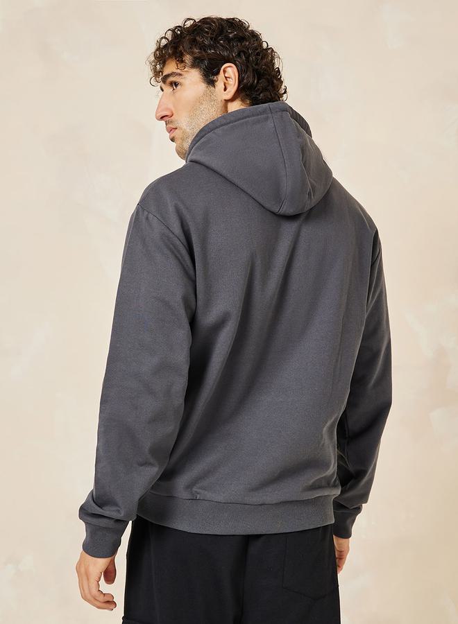 ستايلي هودي فليس بقصة مريحة وجيب أمامي - Image 4