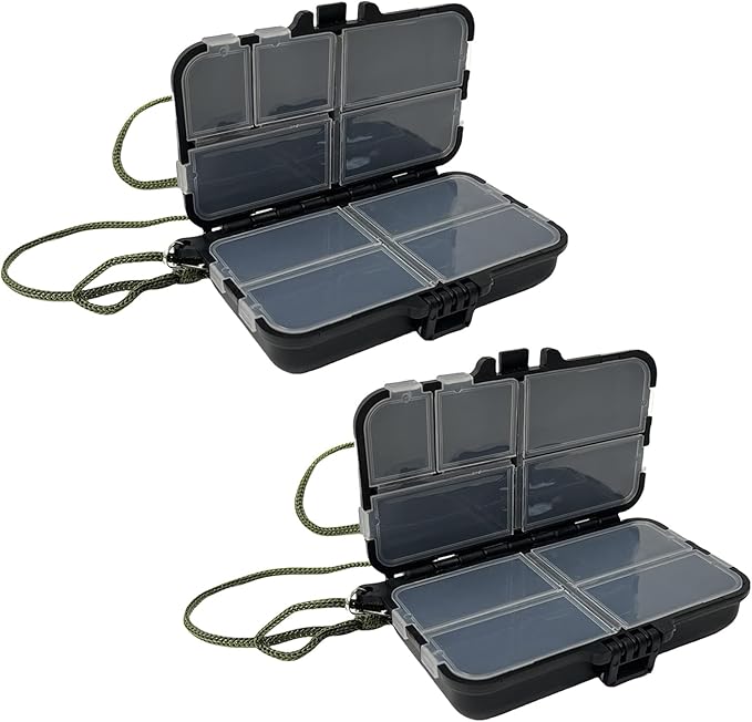 2 Pcs Fishing Tackle Box Small Lures Hooks Storage Container Accessory Case - Image 1