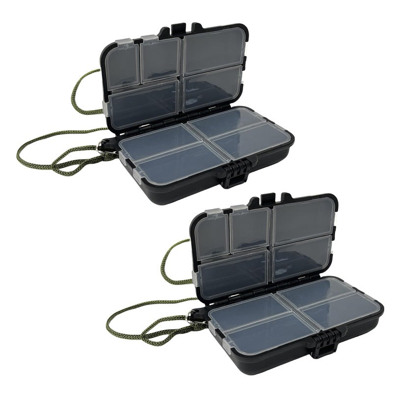2 Pcs Fishing Tackle Box Small Lures Hooks Storage Container Accessory Case - Image 2
