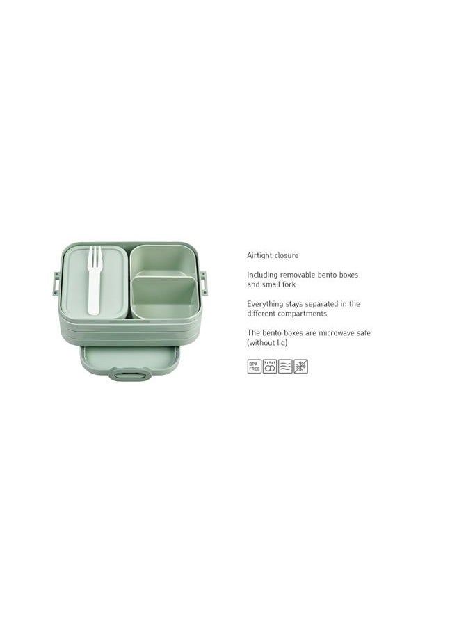 Mepal Bento Box Midi - For 2 Sandwiches or 4 Slices of Bread - Lunch Box for Small Snacks & Leftovers - Adults - Vivid Blue - Image 3