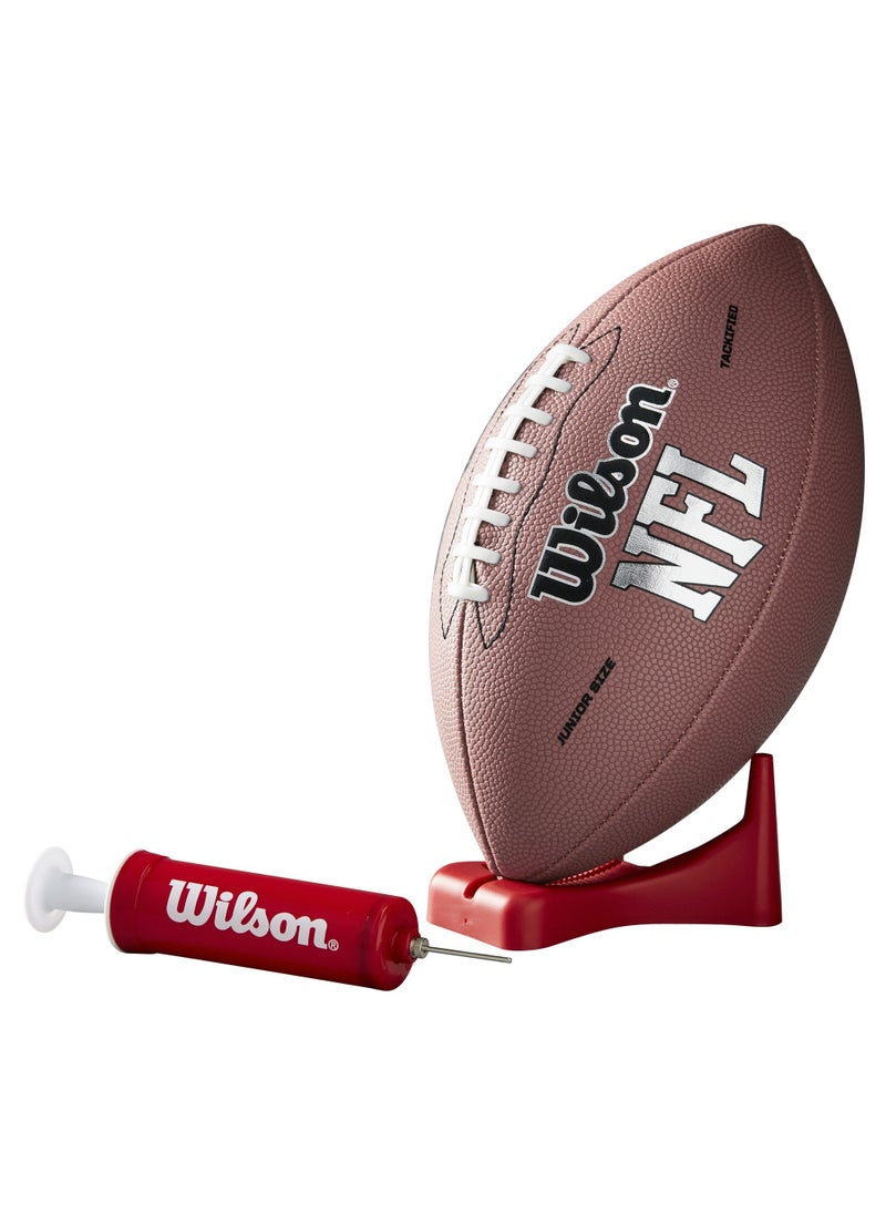 Wilson Wilson NFL MVP Football with Pump and Tee - Junior Size, Brown  - Image 1