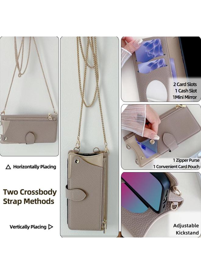 S-TOP Case For iPhone 16 Pro Max Crossbody Chain Fishtail Litchi Leather Phone Case - Image 5