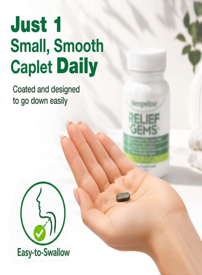 Hempvana Relief Gems – Daily Support for Temporary Relief of Minor Aches & Pains – Clinically Studied Ingredients – Once-Daily Easy-to-Swallow Caplet – 30 Count - Image 3
