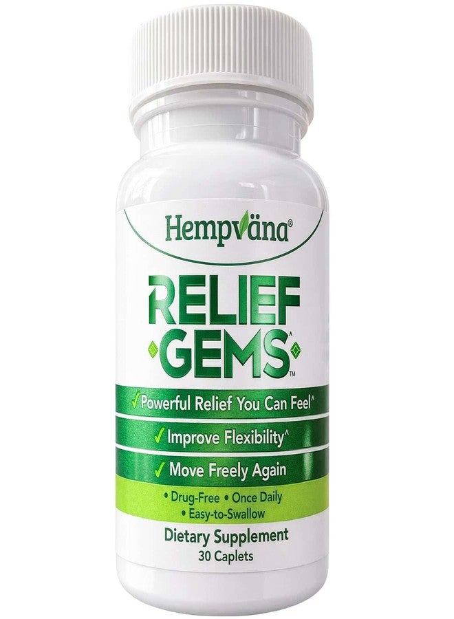 Hempvana Relief Gems – Daily Support for Temporary Relief of Minor Aches & Pains – Clinically Studied Ingredients – Once-Daily Easy-to-Swallow Caplet – 30 Count - Image 1