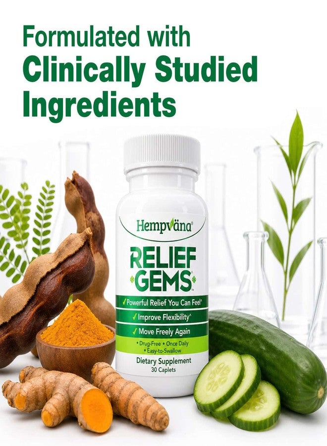 Hempvana Relief Gems – Daily Support for Temporary Relief of Minor Aches & Pains – Clinically Studied Ingredients – Once-Daily Easy-to-Swallow Caplet – 30 Count - Image 5