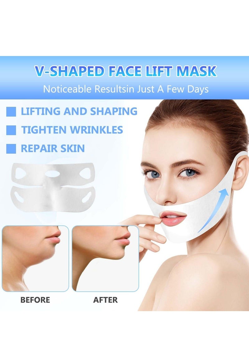 Generic - Double Chin Mask Reusable, 5Pcs Lifting Face Mask,Double Chin Mask, V Line Lifting Mask for All Skin Types,V Shape Face Lift Mask for Lifting and Firming the Face - Image 1